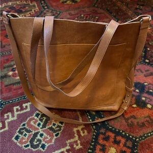 Madewell Brown Leather Tote Bag